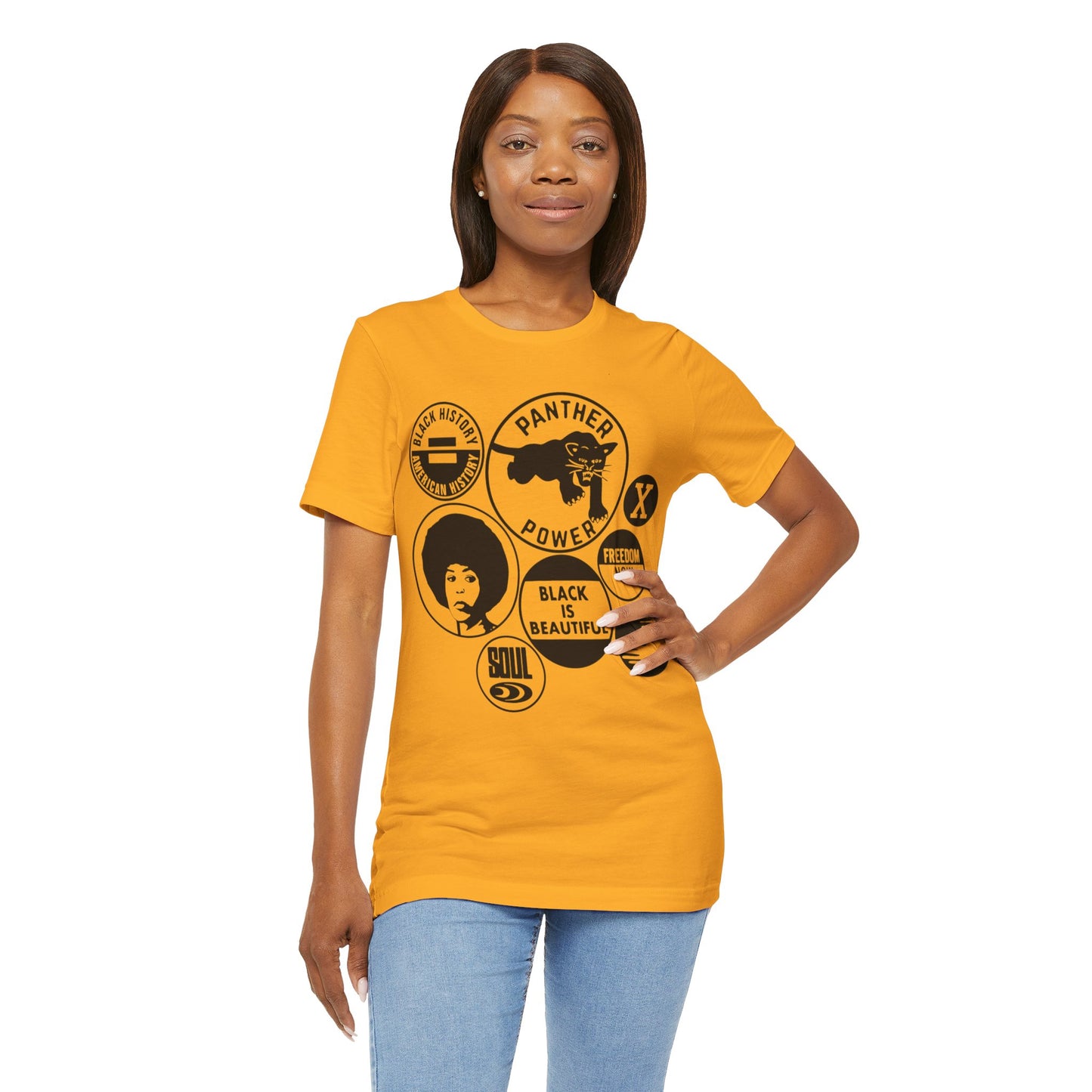 Buttons Tee (Black) - Printify