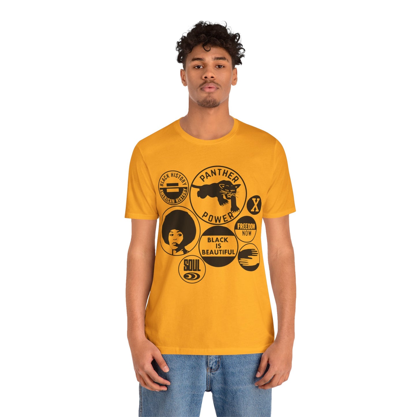 Buttons Tee (Black) - Printify