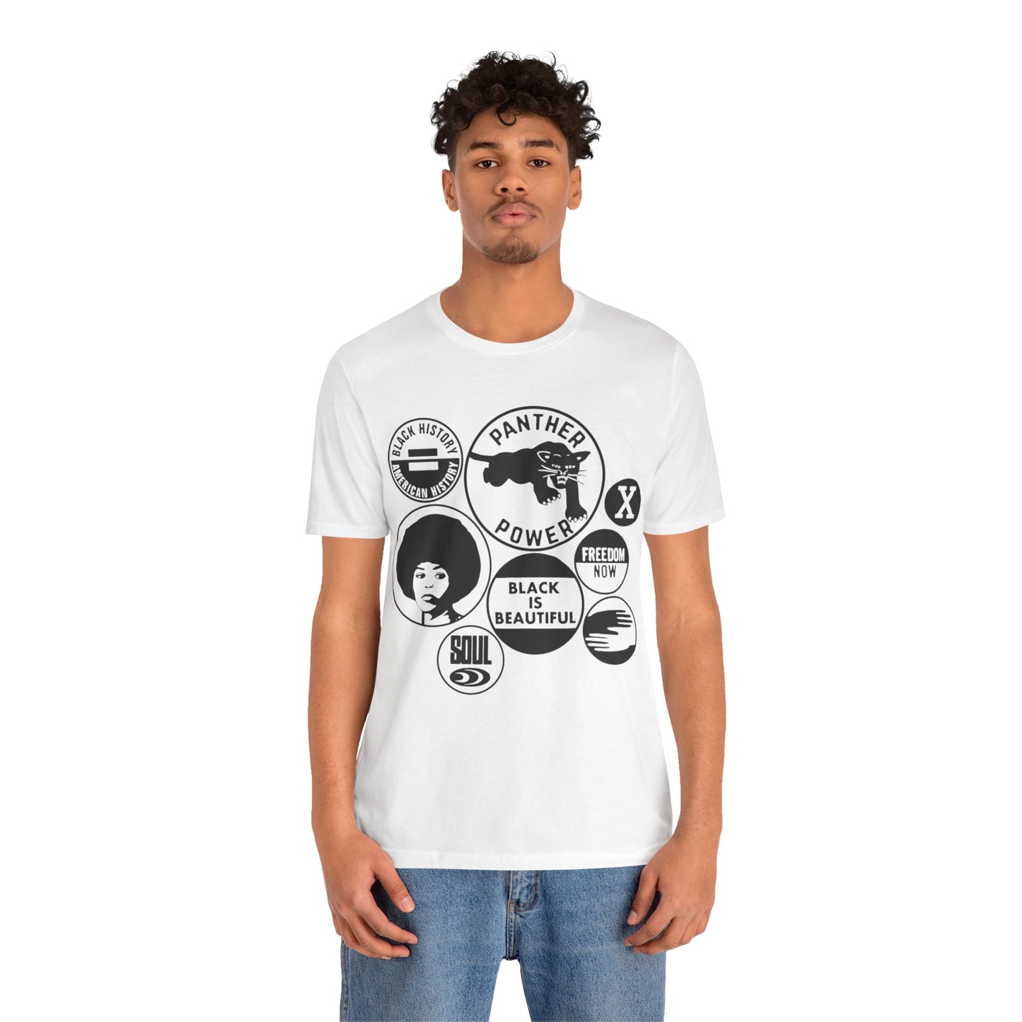 Buttons Tee (Black) - Printify