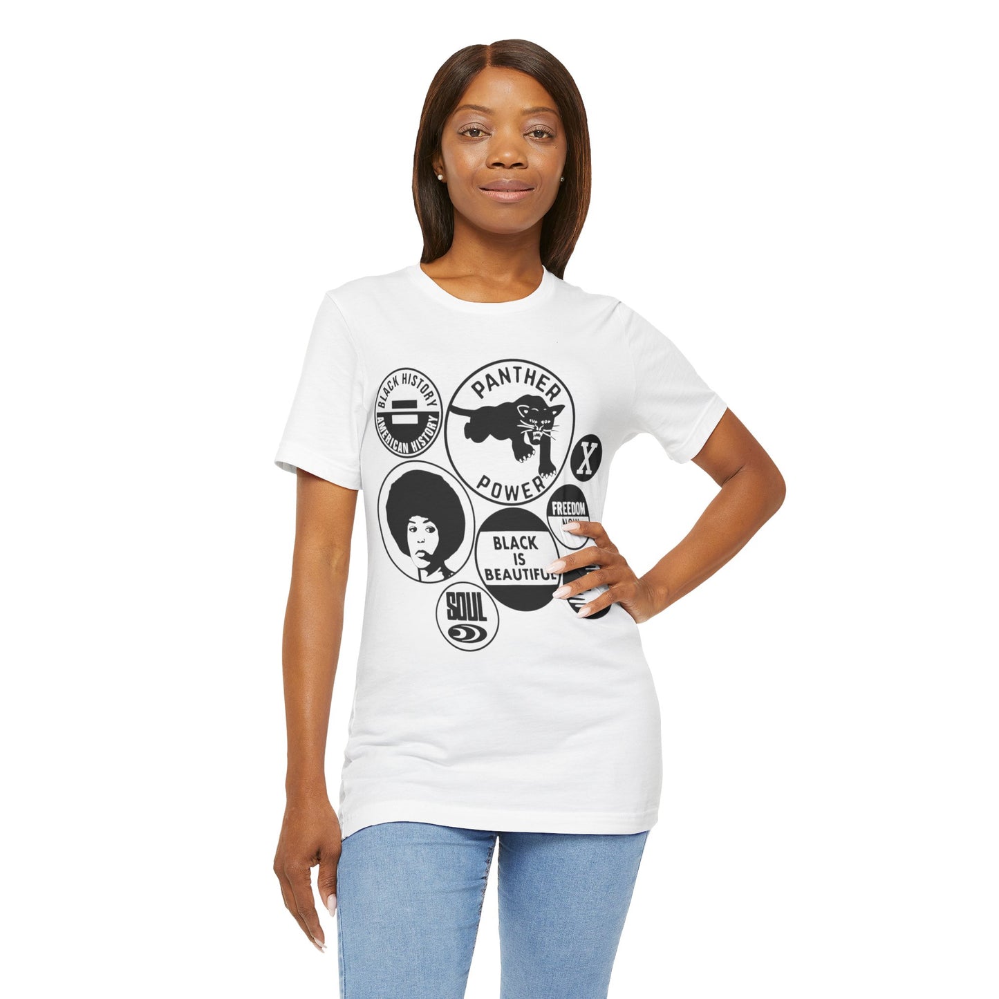 Buttons Tee (Black) - Printify