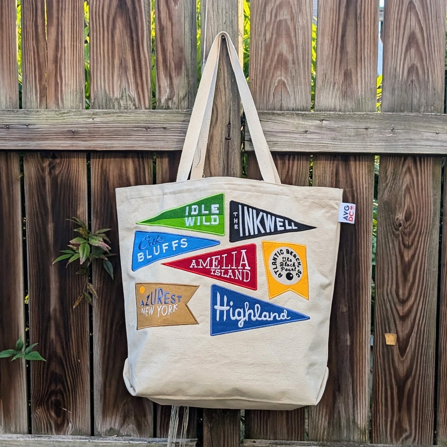 Tote Bag - Beach Flags (Cotton Canvas with Embroidered Flags)