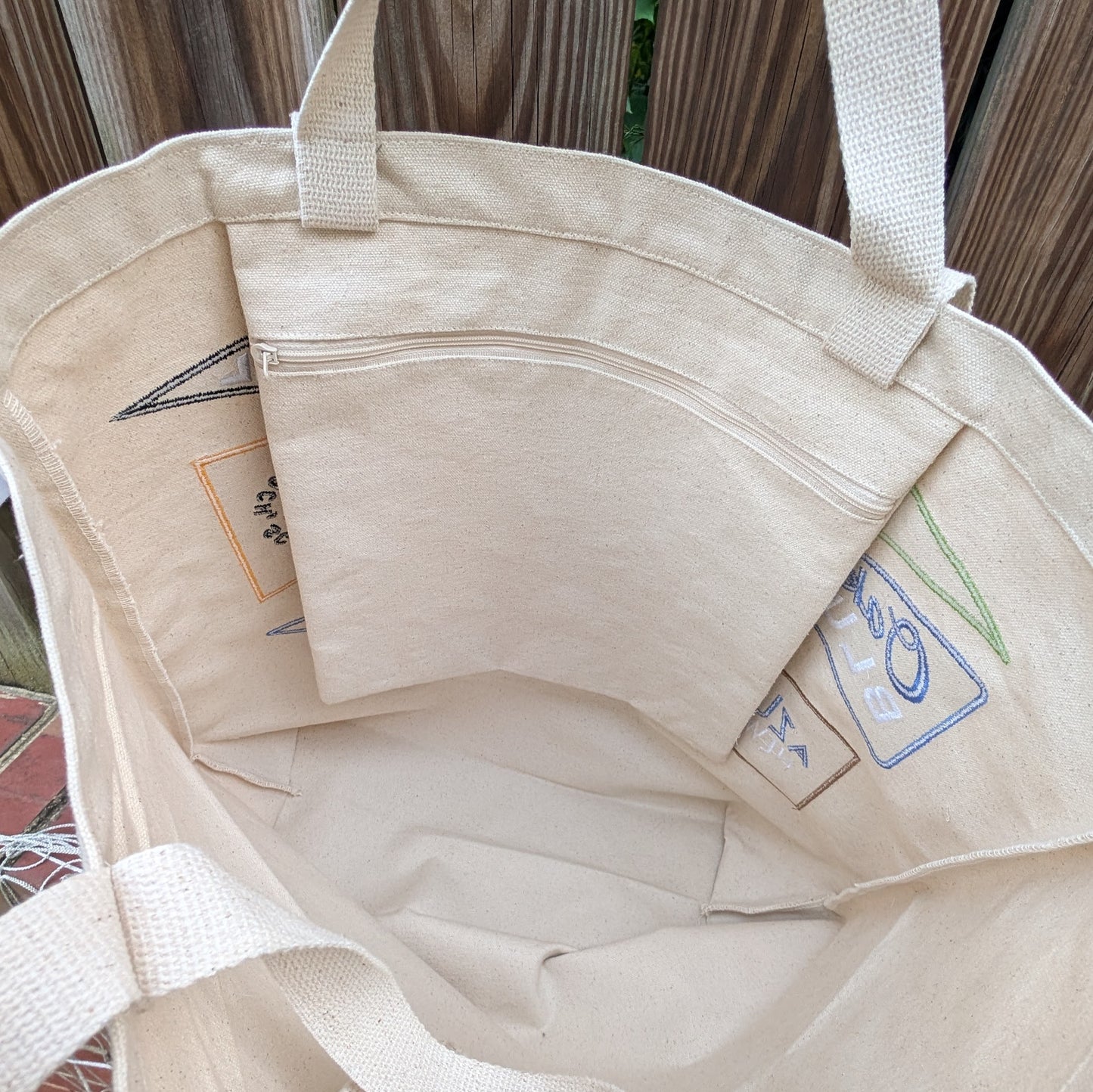 Tote Bag - Beach Flags (Cotton Canvas with Embroidered Flags)