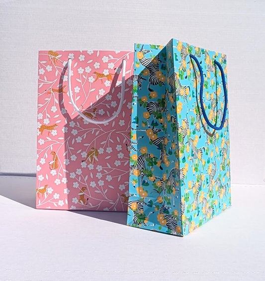 Gift Bag - Cheetahs and Cherry Blossoms