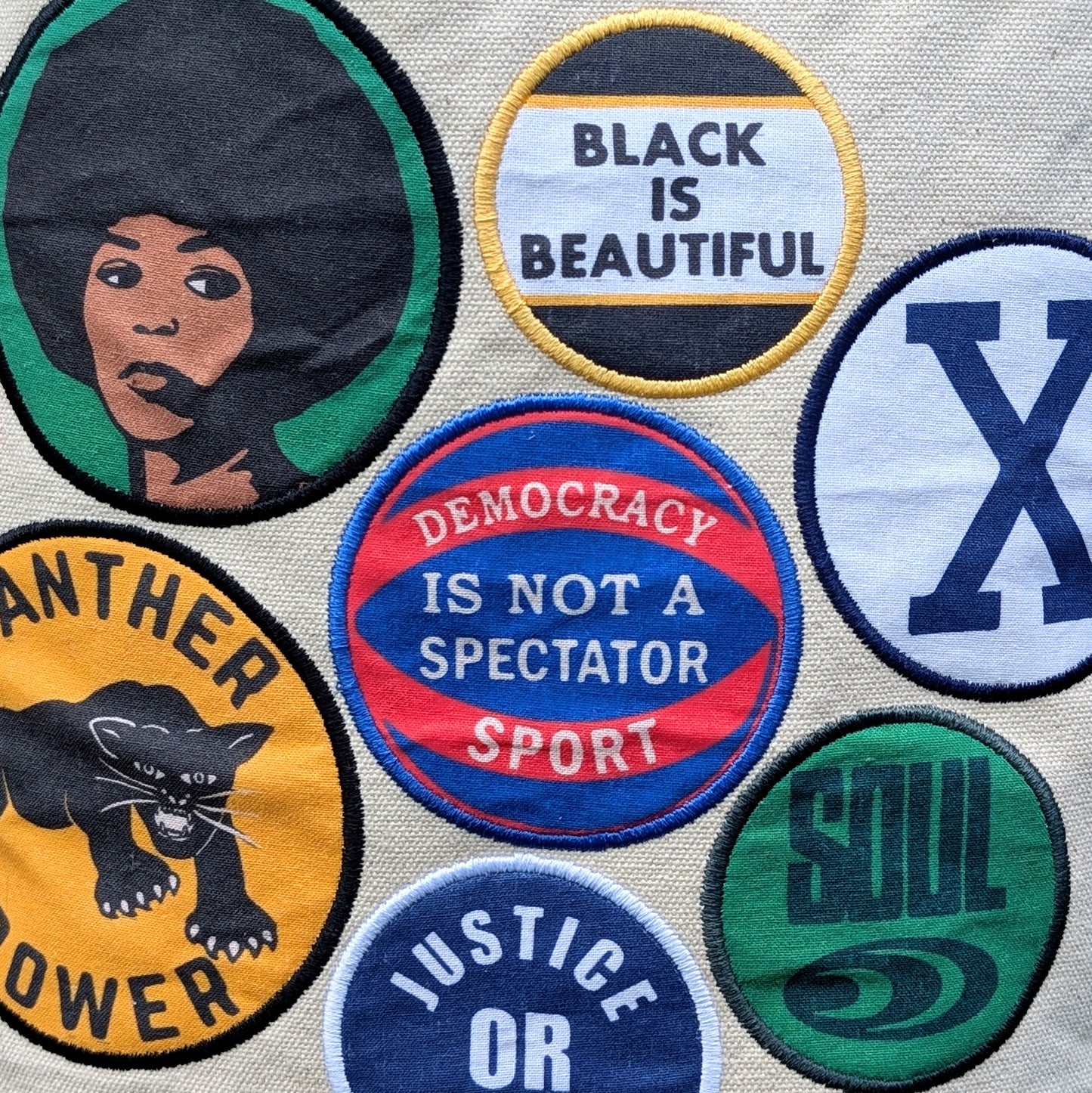 Tote Bag - Limited Edition 'Power Button" patches tote