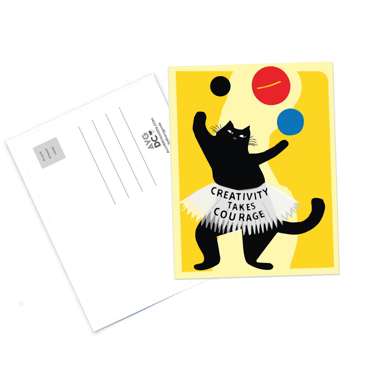 Cat Postcard - Creativity Takes Courage