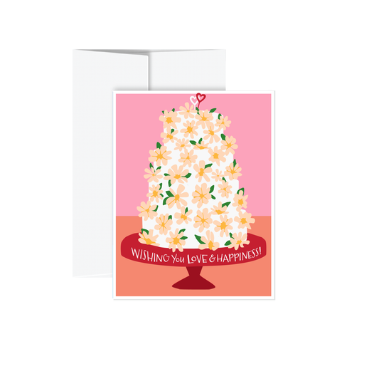 Greeting Card -  Love and Happiness (Pink)