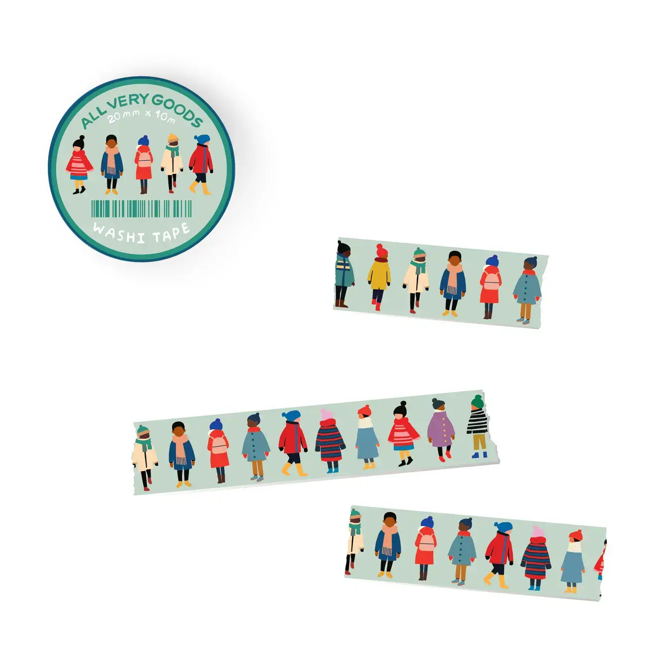 Washi Tape - Kids in Winter Coats
