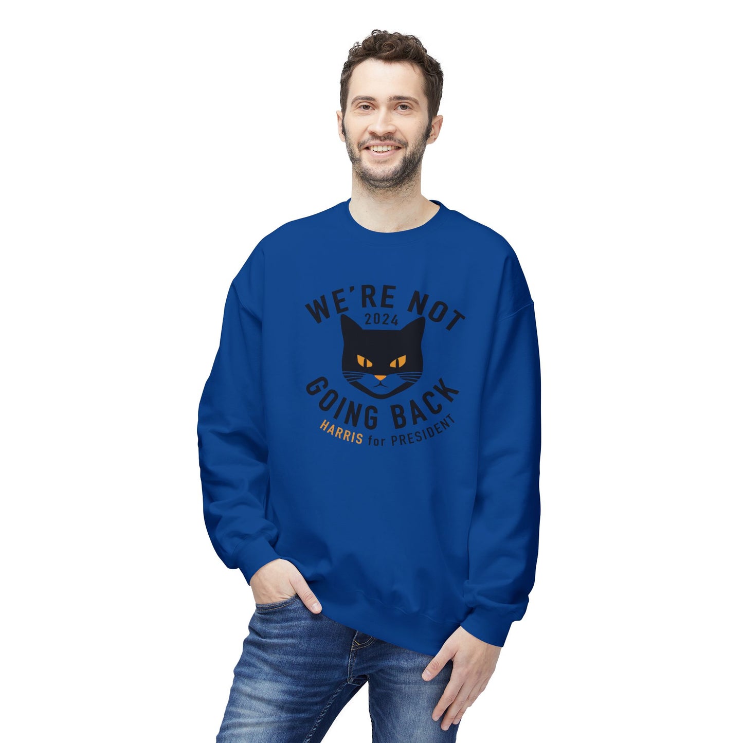 Kamala "Not Going Back" Black cat sweatshirt - Printify