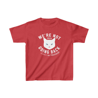 Kids' Tee - "We're Not Going Back" White Cat (Printify)