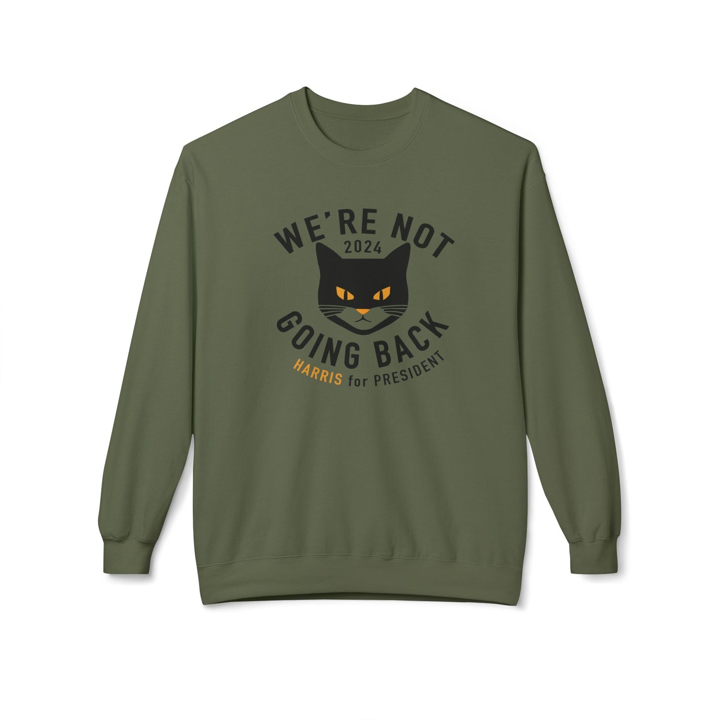 Kamala "Not Going Back" Black cat sweatshirt - Printify