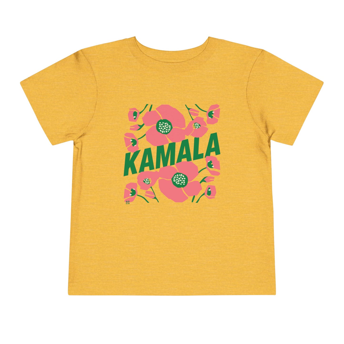 Toddler Tee - "Kamala/Big Poppies" Pink & Green (Printify)