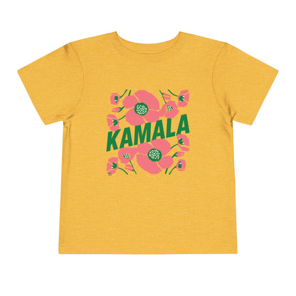 Toddler Tee - "Kamala/Big Poppies" Pink & Green (Printify)