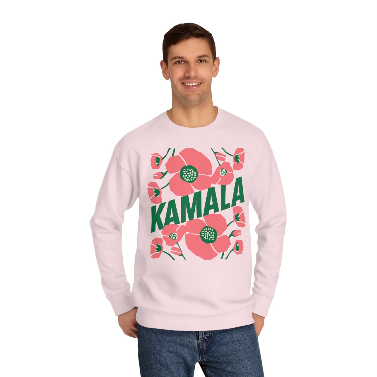 Kamala - Kamala/Big Poppies Sweatshirt Green (Printify)