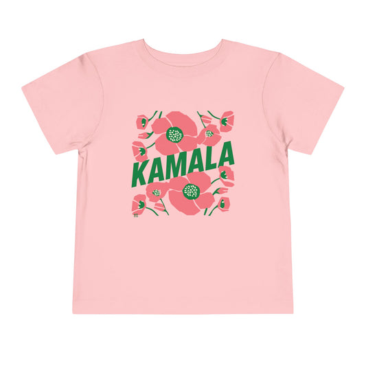 Toddler Tee - "Kamala/Big Poppies" Pink & Green (Printify)