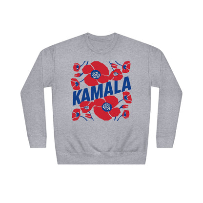 Kamala - Big Poppies Blue & Red Sweatshirt (Printify)