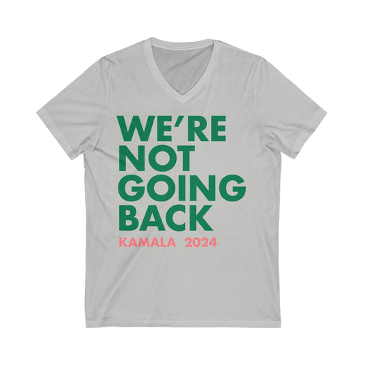 Kamala "Not Going Back" V-neck tee Green (Printify)