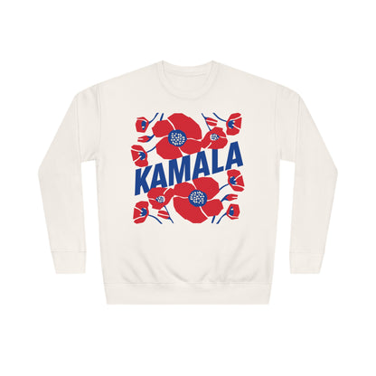 Kamala - Big Poppies Blue & Red Sweatshirt (Printify)