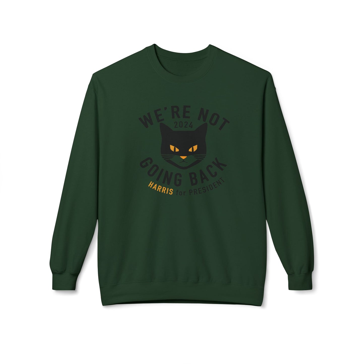 Kamala "Not Going Back" Black cat sweatshirt - Printify