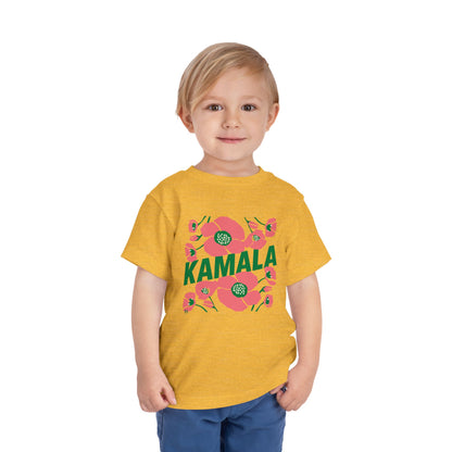 Toddler Tee - "Kamala/Big Poppies" Pink & Green (Printify)