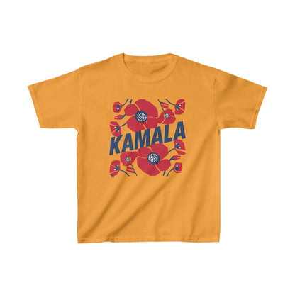 Kids' Tee - "Kamala/Big Poppies" Red & Blue (Printify)