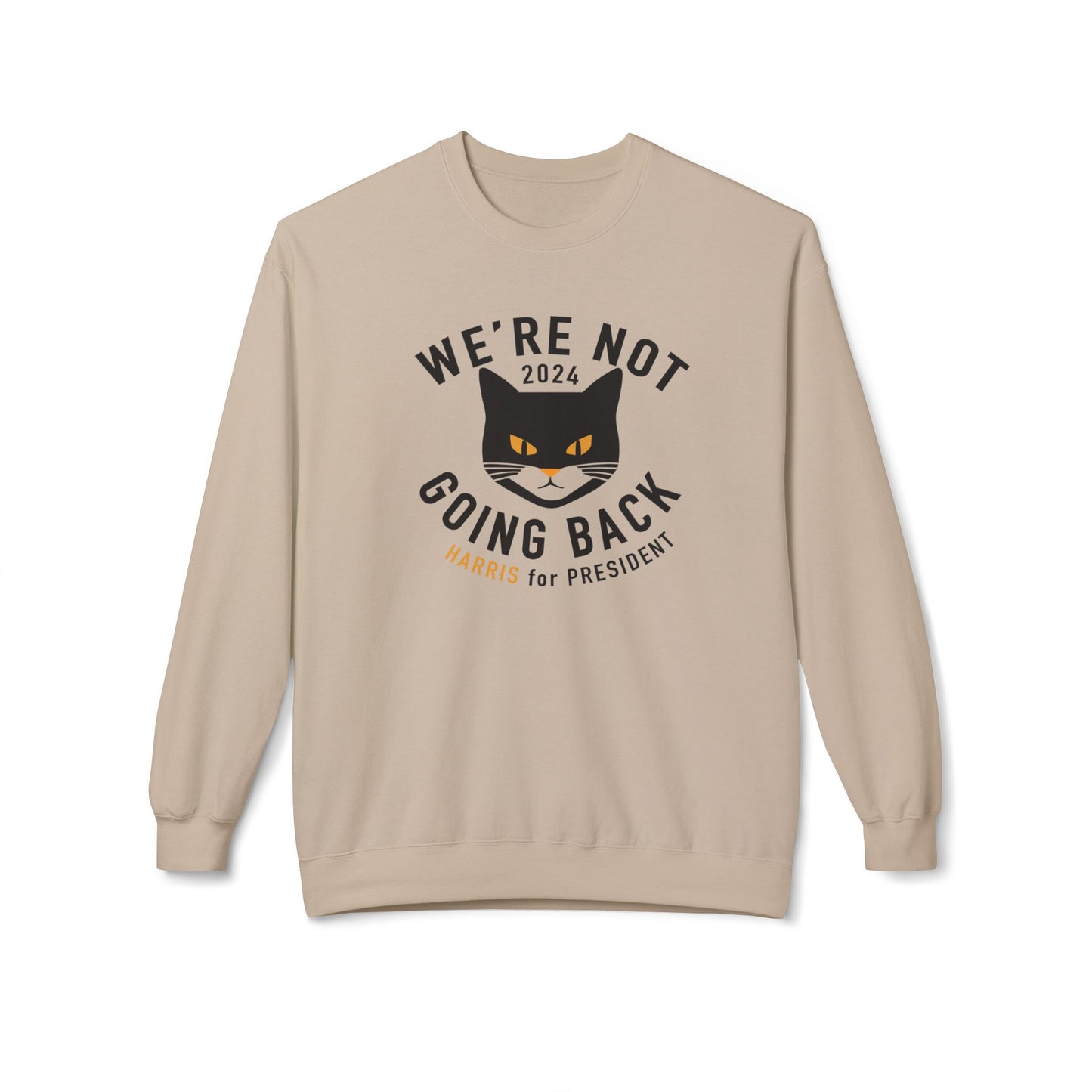 Kamala "Not Going Back" Black cat sweatshirt - Printify