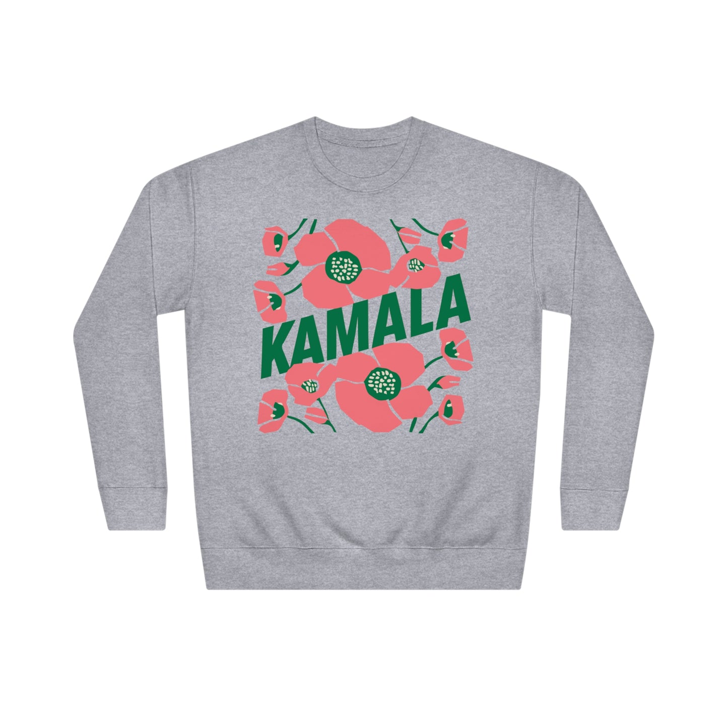 Kamala - Kamala/Big Poppies Sweatshirt Green (Printify)