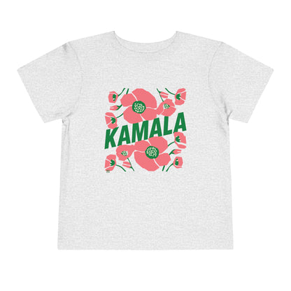 Toddler Tee - "Kamala/Big Poppies" Pink & Green (Printify)