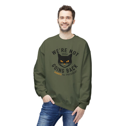 Kamala "Not Going Back" Black cat sweatshirt - Printify