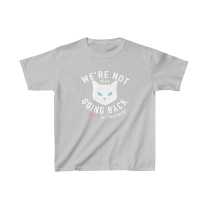 Kids' Tee - "We're Not Going Back" White Cat (Printify)