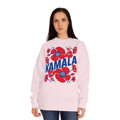 Kamala - Big Poppies Blue & Red Sweatshirt (Printify)