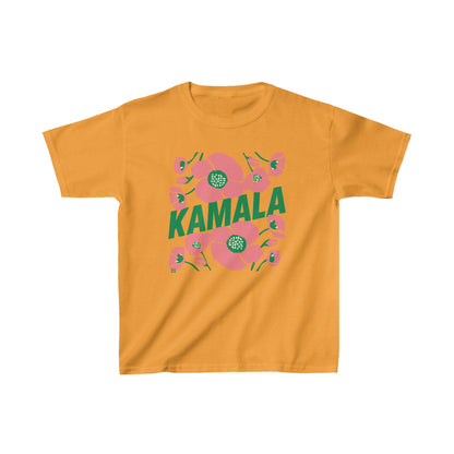 Kids Tee - "Kamala/Big Poppies" Pink & Green (Printify)