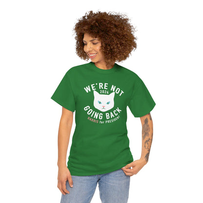 Kamala "Not Going Back" White cat tee (Printify)