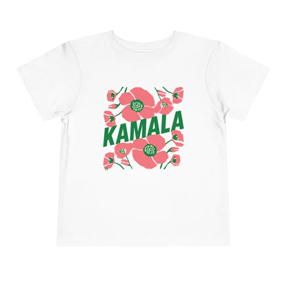 Toddler Tee - "Kamala/Big Poppies" Pink & Green (Printify)