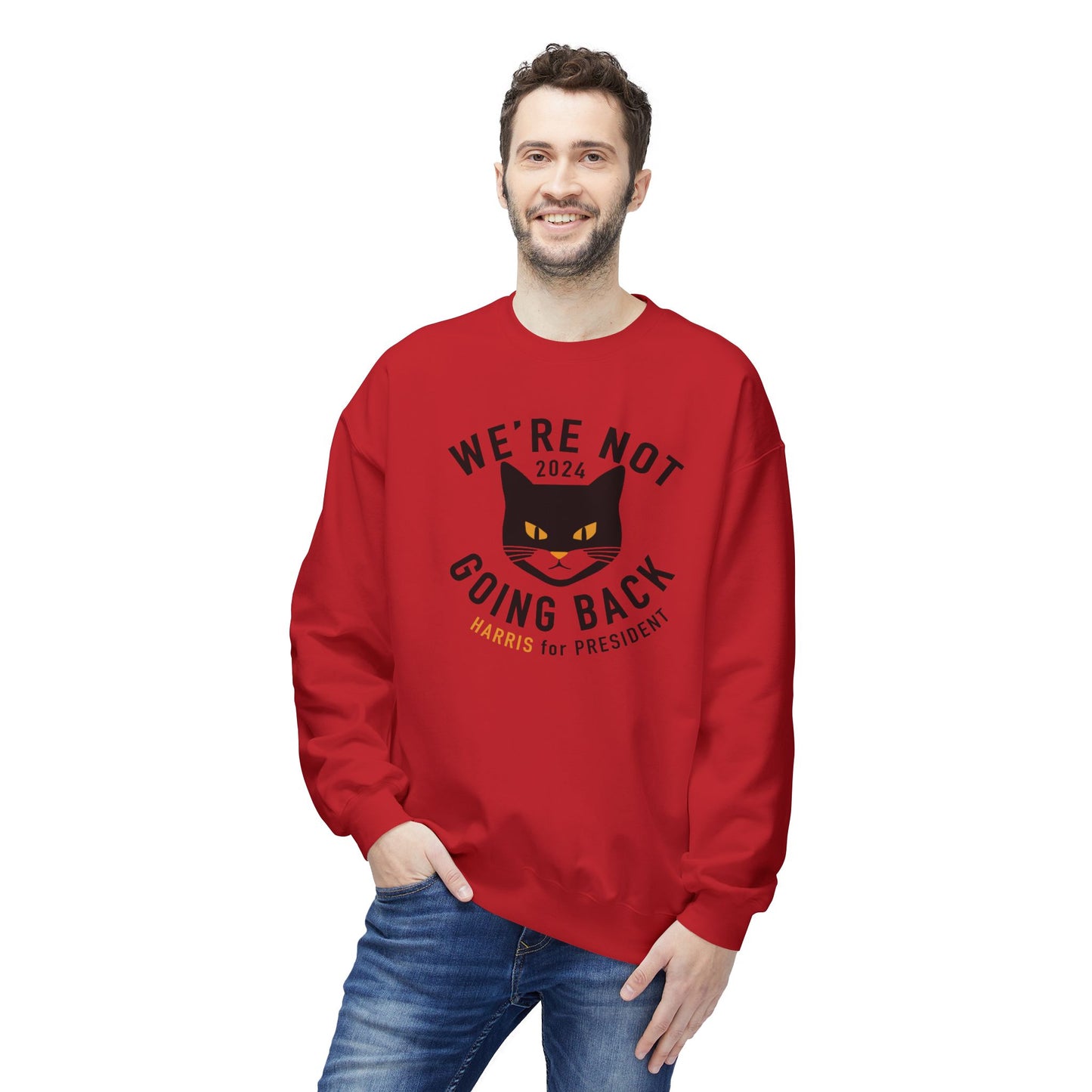 Kamala "Not Going Back" Black cat sweatshirt - Printify