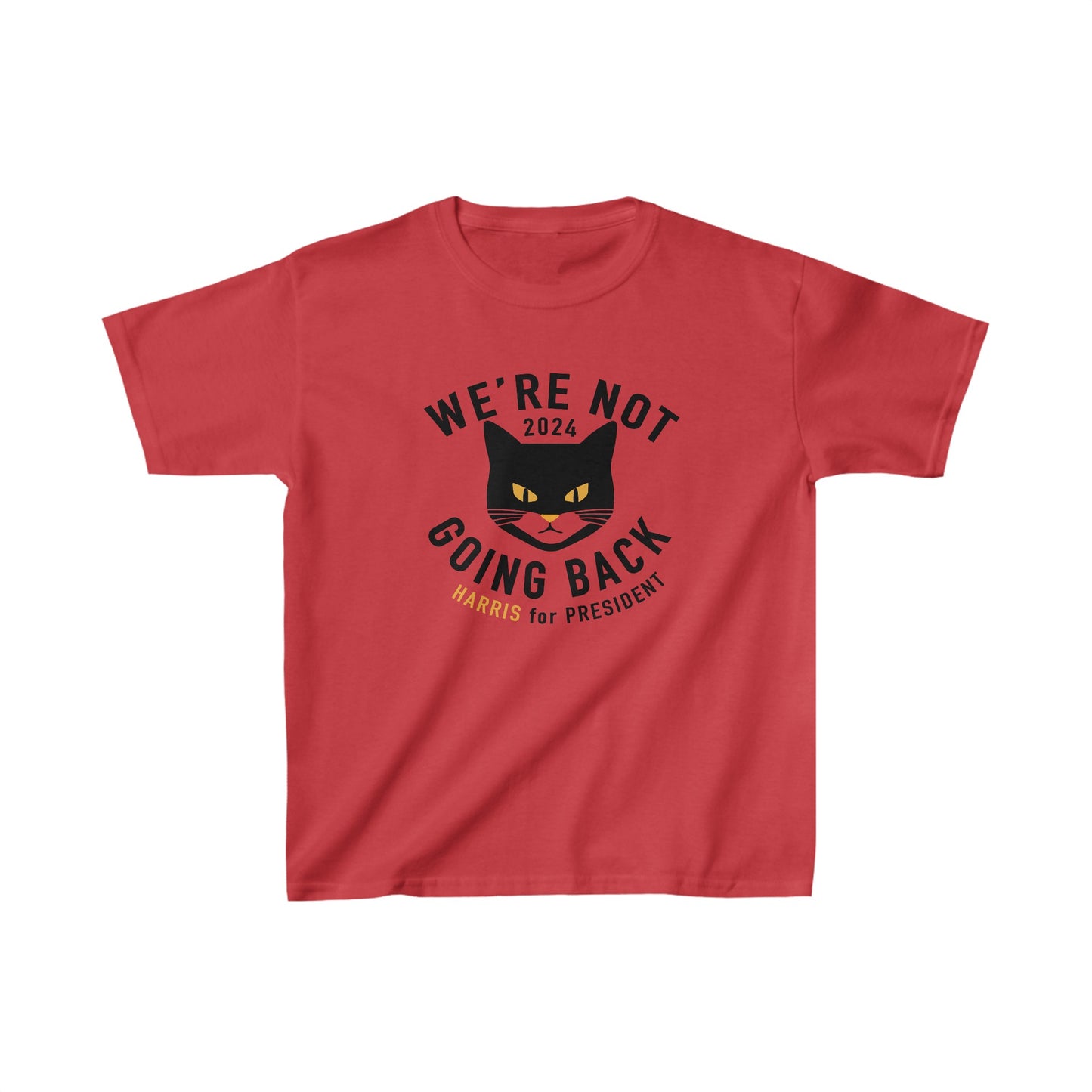 Kids' Tee - "We're Not Going Back" Black cat (Printify)