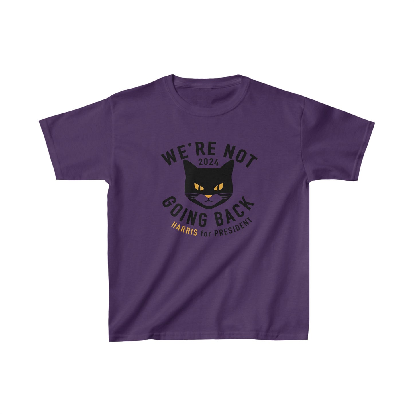 Kids' Tee - "We're Not Going Back" Black cat (Printify)