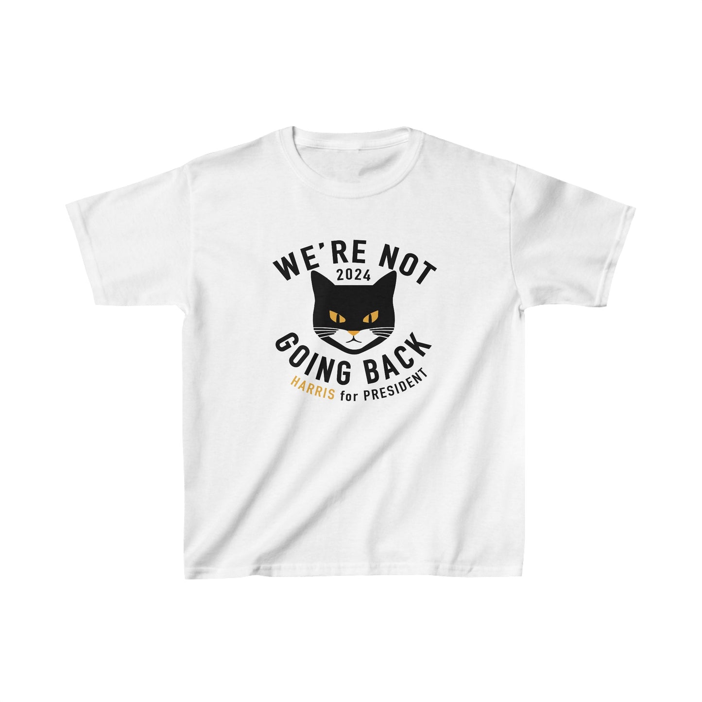 Kids' Tee - "We're Not Going Back" Black cat (Printify)