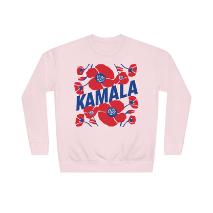 Kamala - Big Poppies Blue & Red Sweatshirt (Printify)