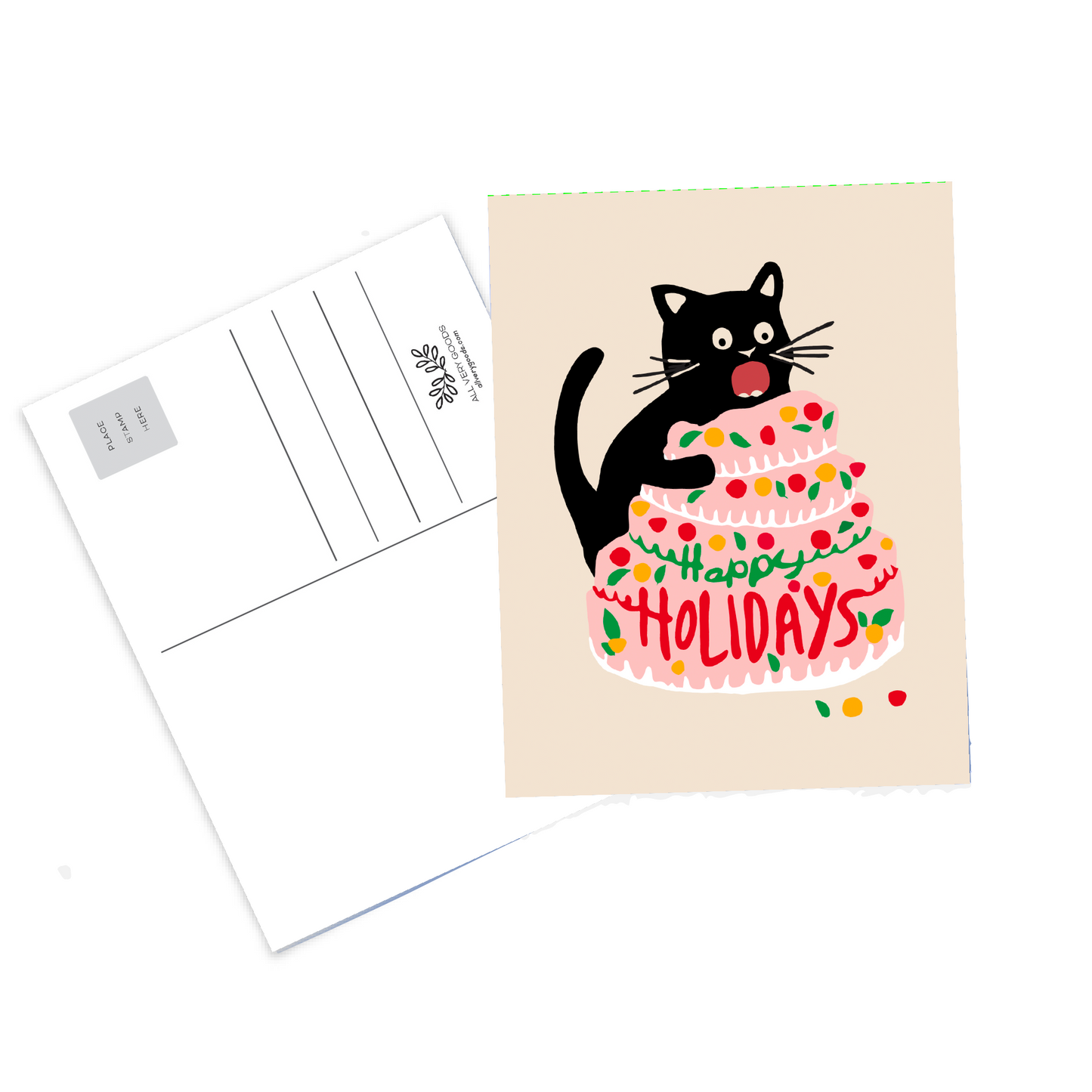 Holiday Cat Postcards - All of the Lights Cat