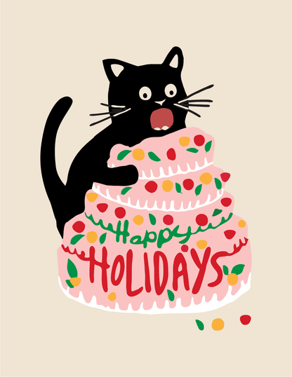 Holiday Cats Postcards - Set of Six (Egg Nog cat and 5 more friends!)