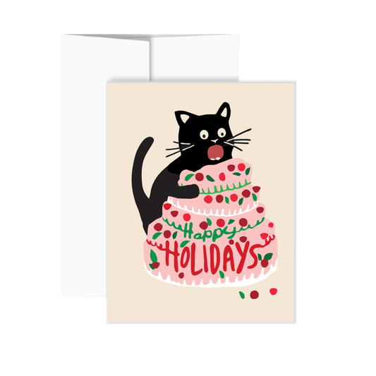 Holiday Card - Holiday Cake Cat