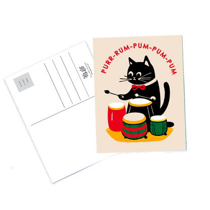 Holiday Cat Postcards - Holiday Juggle Cat