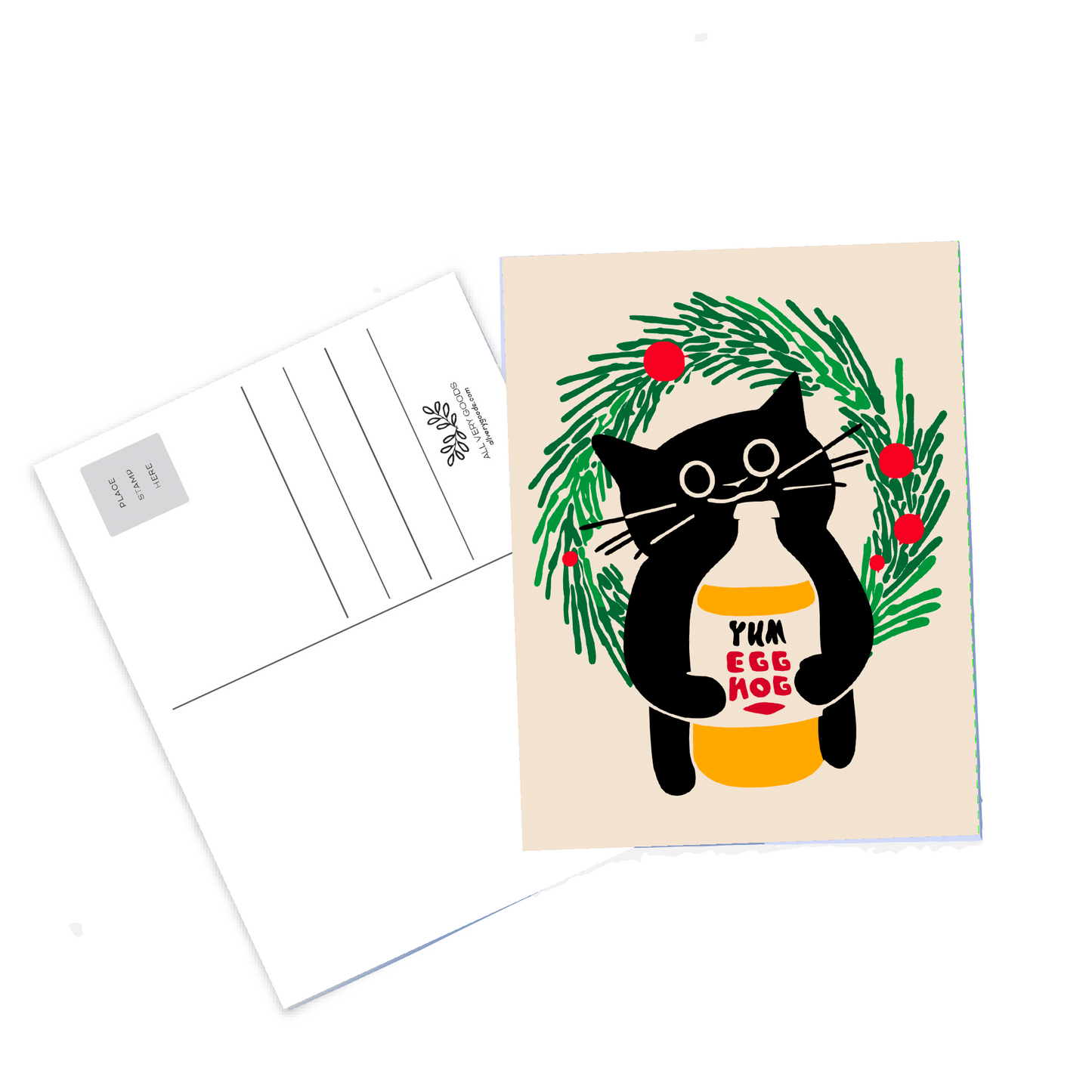 Holiday Cat Postcards - All of the Lights Cat