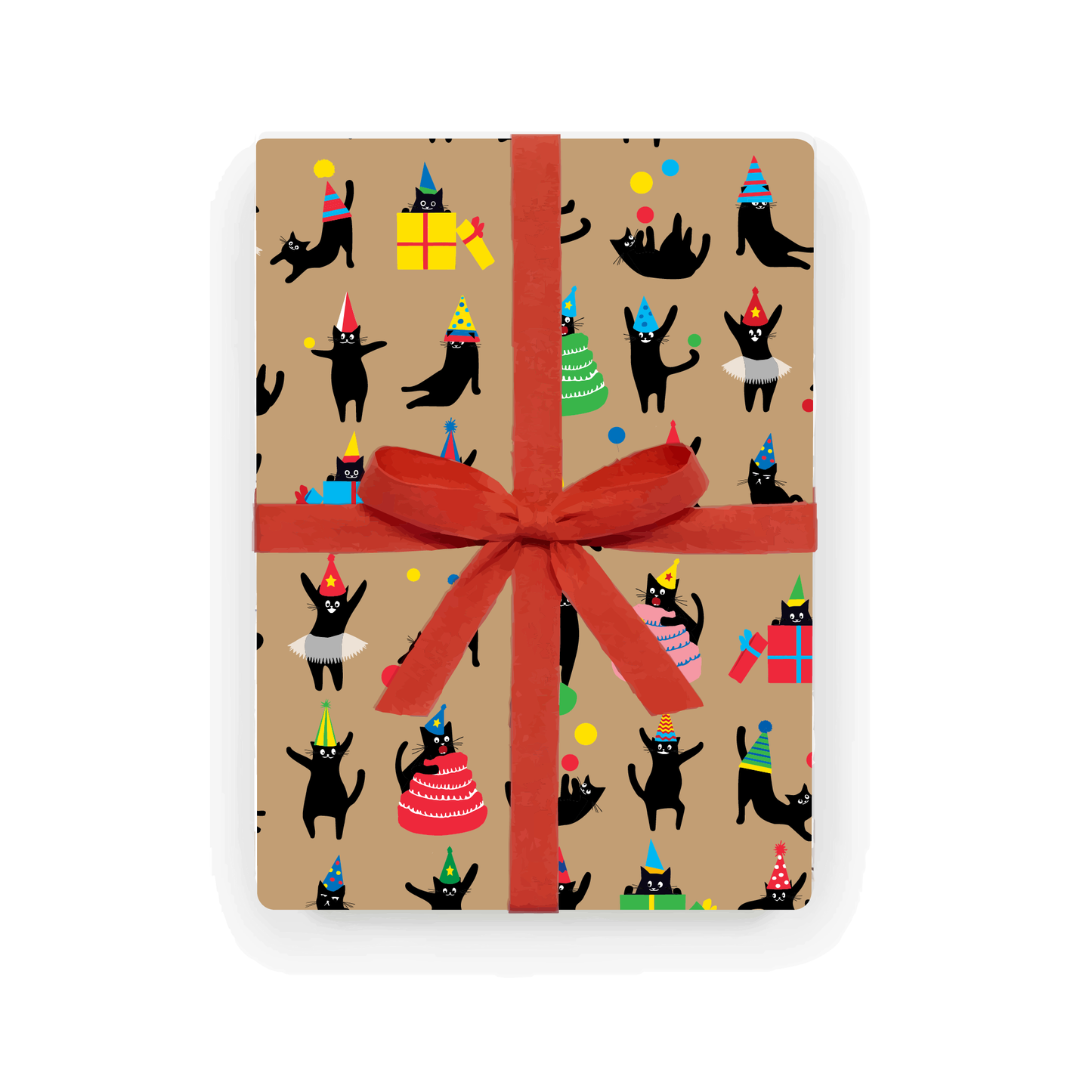 Wrapping Paper - Funky Cats Celebrating Everyday Happenings