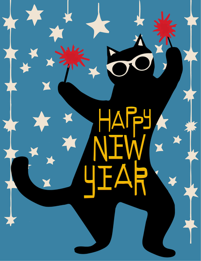 Holiday Cat Postcards - Warm Wishes Dandy Cat