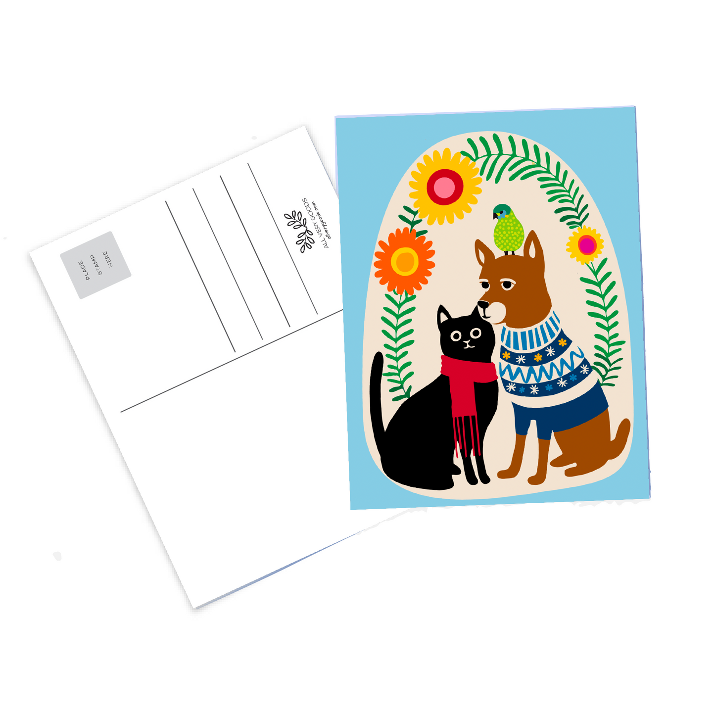 Holiday Cat Postcards - All of the Lights Cat