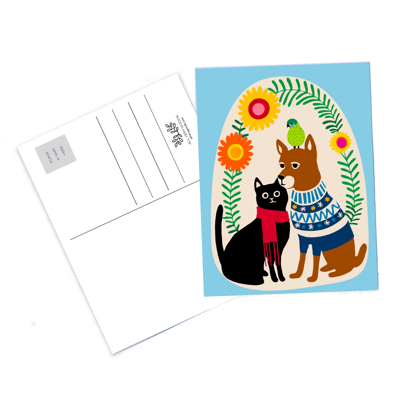 Holiday Cats Postcards - Set of Six (Egg Nog cat and 5 more friends!)