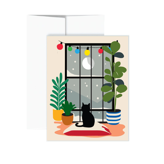 Holiday Card - Holiday Window Cat
