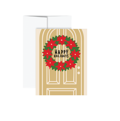 Holiday Card - Happy Wreath (Door)