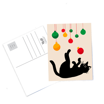 Holiday Cat Postcards - Egg Nog Cat